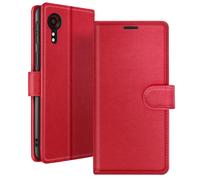 Étui Portefeuille pour Galaxy XCover 5 avec Support et Languette Magnétique Rouge