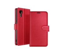 Étui Portefeuille pour Galaxy XCover 7 avec Support et Languette Magnétique Rouge