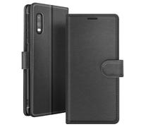 Étui Portefeuille pour Galaxy XCover Pro avec Support et Languette Magnétique Noir