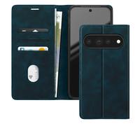 Étui Portefeuille pour Google Pixel 11 / 11 Pro Effet Daim avec Support Bleu nuit