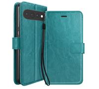 Étui Portefeuille pour Google Pixel 11 Pro avec Dragonne et Fonction Support Mayaxess Turquoise