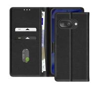 Étui Portefeuille pour Google Pixel 9a Série Chesterfield Grainé Fonction Stand Noir
