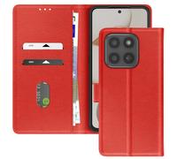 Étui Portefeuille pour Honor 400 Smart Chesterfield Grainé avec Fonction Stand Rouge