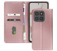 Etui Portefeuille pour Honor 400 Smart Chesterfield Grainé avec Fonction Stand Rose