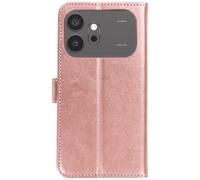 Étui Portefeuille pour Honor 600 / 600 Pro avec Support Vidéo et Dragonne Mayaxess Rose gold