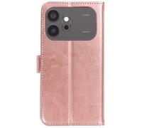 Étui Portefeuille pour Honor 600 / 600 Pro avec Support Vidéo et Dragonne Mayaxess Rose gold