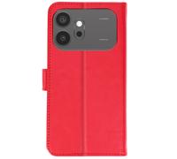 Etui Portefeuille pour Honor 600 / 600 Pro avec Support Vidéo et Dragonne Rouge