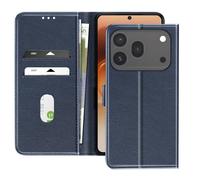 Étui Portefeuille pour Honor 600 / 600 Pro Série Chesterfield avec Support Bleu nuit