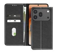 Étui Portefeuille pour Honor 600 / 600 Pro Série Chesterfield avec Support Noir
