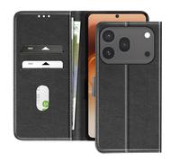 Étui Portefeuille pour Honor 600 / 600 Pro Série Chesterfield avec Support, Noir