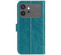 Étui Portefeuille pour Honor 600/600 Pro, Support et Dragonne, Turquoise