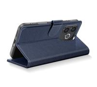 Étui Portefeuille pour Honor 600 Lite Série Chesterfield avec Fonction Support Bleu nuit