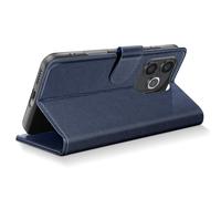 Etui Portefeuille pour Honor 600 Lite Série Chesterfield avec Fonction Support Bleu nuit
