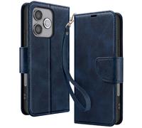 Étui Portefeuille pour Honor 600 Lite Style Rétro avec Support Bleu nuit