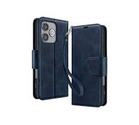 Etui Portefeuille pour Honor 600 Lite Style Rétro avec Support Bleu nuit