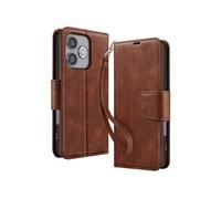 Avizar Étui portefeuille pour Honor 600 Lite – style rétro avec support – marron clair