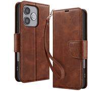 Avizar Étui portefeuille pour Honor 600 Lite – style rétro avec support – marron clair