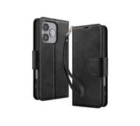 Etui Portefeuille pour Honor 600 Lite Style Rétro avec Support Noir