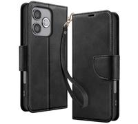 Etui Portefeuille pour Honor 600 Lite Style Rétro avec Support Noir