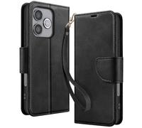 Etui Portefeuille pour Honor 600 Lite Style Rétro avec Support Noir
