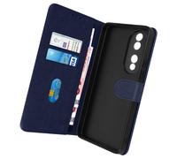 Étui Portefeuille pour Honor 70 Chesterfield Grainé Fonction Stand Bleu nuit