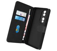 Étui Portefeuille pour Honor 70 Chesterfield Grainé Fonction Stand Noir