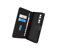 Avizar Étui Portefeuille pour Honor 70 Chesterfield Grainé Fonction Stand Noir