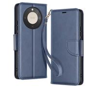 Étui Portefeuille pour Honor Magic 8 Lite Style Rétro avec Support Bleu nuit