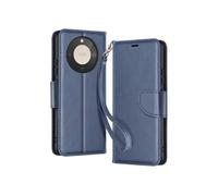 Étui Portefeuille pour Honor Magic 8 Lite Style Rétro avec Support Bleu nuit