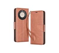 Étui Portefeuille pour Honor Magic 8 Lite Style Rétro avec Support Marron