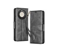 Etui Portefeuille pour Honor Magic 8 Lite Style Rétro avec Support Noir