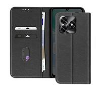 Étui Portefeuille pour Honor X5c Plus 4G Série Chesterfield avec Support Vidéo Noir