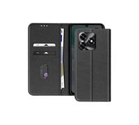 Etui Portefeuille pour Honor X5c Plus 4G Série Chesterfield avec Support Vidéo Noir