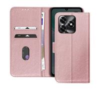 Étui Portefeuille pour Honor X5c Plus 4G Série Chesterfield avec Support Vidéo Rose