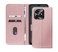 Étui Portefeuille pour Honor X5c Plus 4G Série Chesterfield avec Support Vidéo Rose