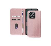 Etui Portefeuille pour Honor X5c Plus 4G Série Chesterfield avec Support Vidéo Rose