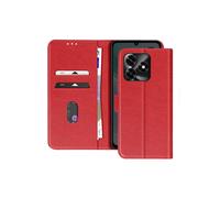 Étui Portefeuille pour Honor X5c Plus 4G Série Chesterfield avec Support Vidéo Rouge
