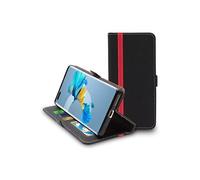 Etui Portefeuille pour Huawei Mate 40 Pro PU Cuir Porte-Cartes Support Stand, Noir / Rouge