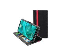 Etui Portefeuille pour Huawei P40 Lite (2020) PU Cuir Porte-Cartes Support Stand, Noir