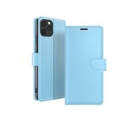Etui Portefeuille pour iPhone 11 Pro Max Support et Languette Magnétique Zanaé Bleu clair