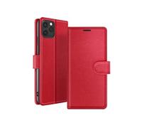 Zanaé, étui à rabat pour iPhone 11 Pro Max avec languette magnétique & porte-cartes, rouge
