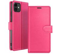 Étui Portefeuille pour iPhone 11 Support et Languette Magnétique Fuchsia