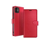 Zanaé, étui à rabat pour iPhone 11 avec fermeture magnétique & poches pour cartes, rouge