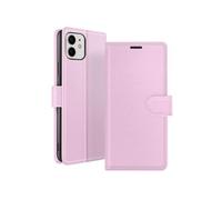 Zanaé, étui à rabat pour iPhone 12 / 12 Pro avec compartiments pour cartes & languette magnétique, rose