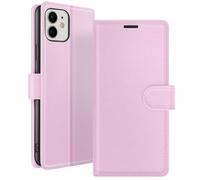 Zanaé Étui portefeuille pour iPhone 12 et 12 Pro – Support et languette magnétique – Rose