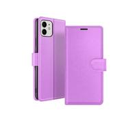 Zanaé, étui à rabat pour iPhone 12 / 12 Pro avec compartiments pour cartes & languette magnétique, violet