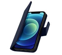 Étui Portefeuille pour iPhone 12 Mini en Cuir Premium avec Fonction Stand Bleu nuit