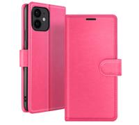 Étui Portefeuille pour iPhone 12 mini Fonction Support et Languette Magnétique Fuchsia