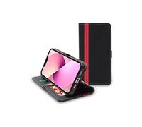 Ebeststar - Coque Pour Iphone 13 Mini Etui Housse Portefeuille Pu Cuir Porte-Cartes, Noir / Rouge [Dimensions Precises Smartphone : 131.5 X 64.2 X 7.65 Mm, Écran 5.4'']