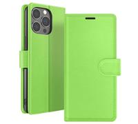 Étui Portefeuille pour iPhone 13 Pro Max Support et Languette Magnétique Zanaé Vert